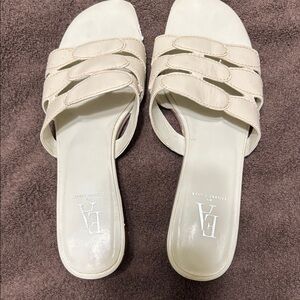 Etienne Aigner Cream Sculptural Sandals